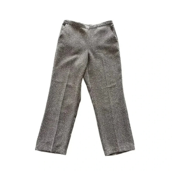 Alfred Dunner Brown White Textured Women’s Dress Pants 10P Elastic Waist - Picture 1 of 11